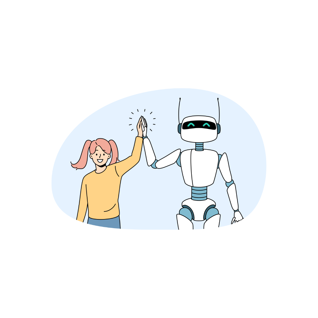 imagem pessoa e robô